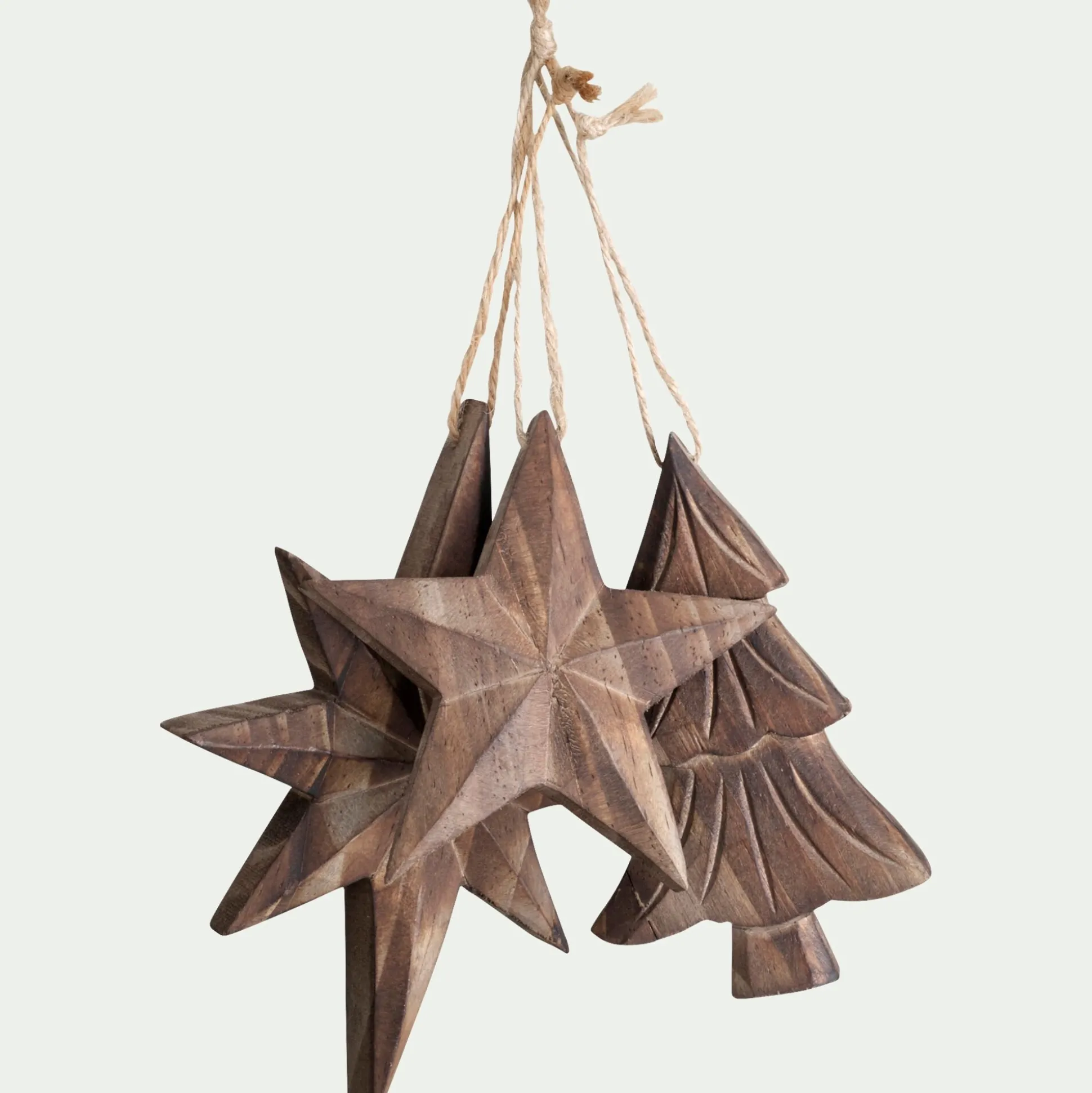 Suspension de Noël en bois de peuplier - naturel (modèle aléatoire)