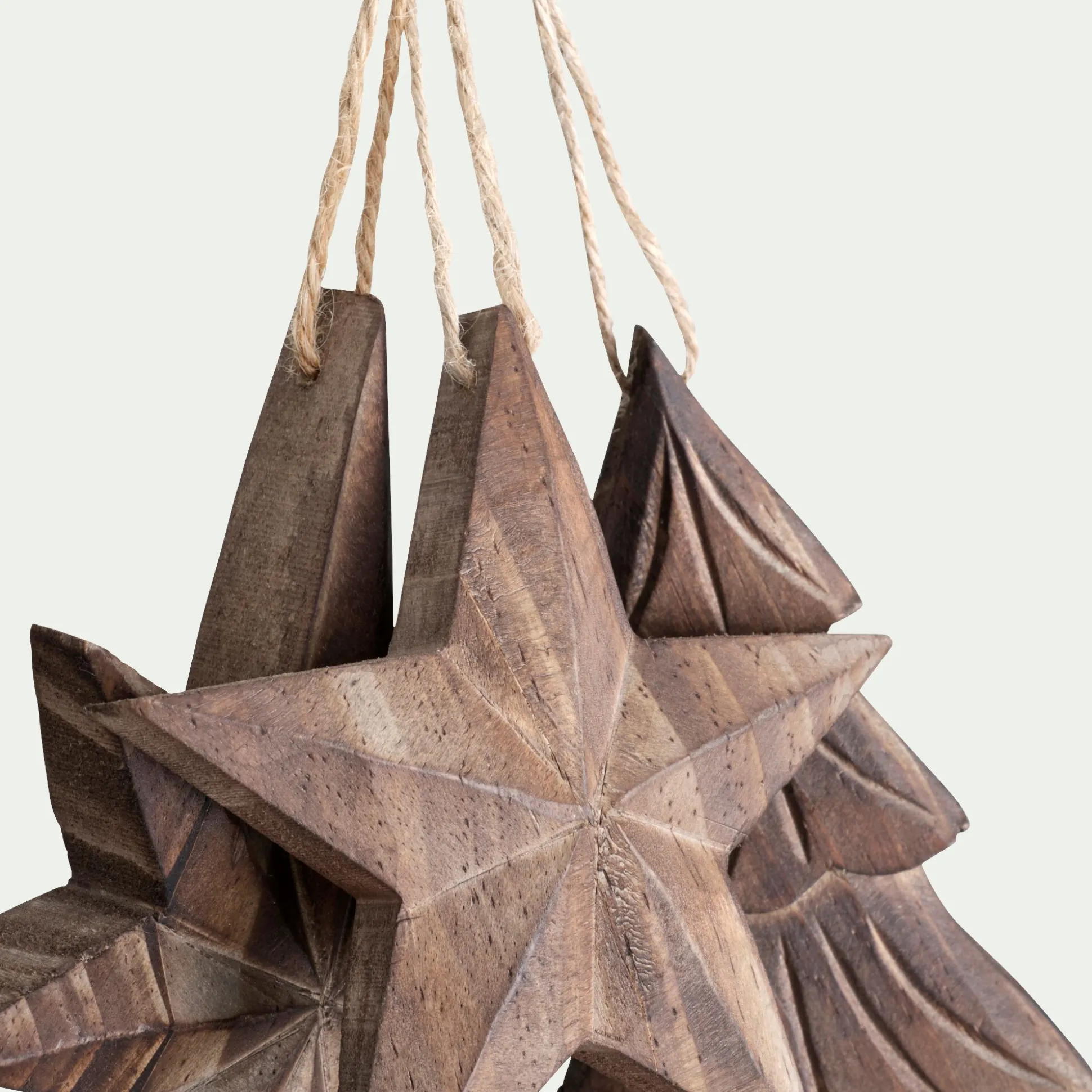 Suspension de Noël en bois de peuplier - naturel (modèle aléatoire)