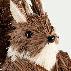 Suspension de Noël en herbe forme écureuil H10cm - naturel