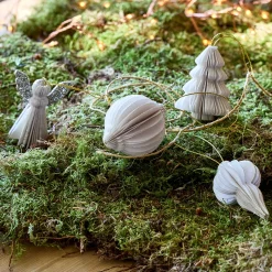 Suspension de Noël en papier H6cm - blanc (modèle aléatoire)