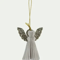 Suspension de Noël en papier H6cm - blanc (modèle aléatoire)