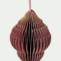 Suspension de Noël en papier H8cm - rouge prune