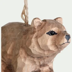 Suspension de Noël ours en bois H4,5cm - marron