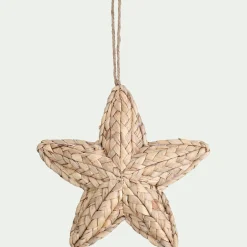 Suspension de Noël étoile en jacinthe d'eau H21cm - naturel