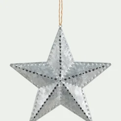 Suspension de Noël étoile en fer D19cm - argenté