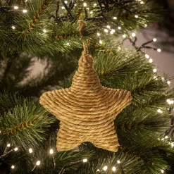 Suspension de Noël étoile H13cm - naturel