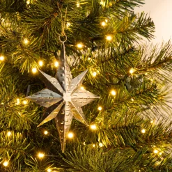 Suspension de Noël étoile métallisée H17cm - doré