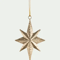 Suspension de Noël étoile métallisée H17cm - doré