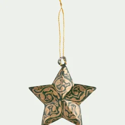 Suspension de Noël étoile peinte à la main - vert