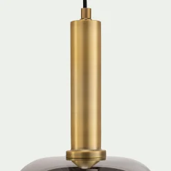 Suspension en acier à 3 globes en verre fumé - noir