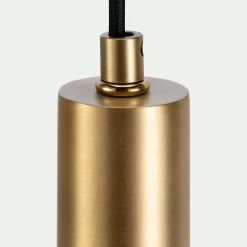 Suspension en laiton et globe en verre fumé D22cm - doré