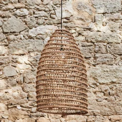 Suspension extérieure électrifiée en fibre de palmier D45xH80cm - naturel