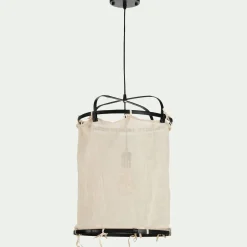 Suspension électrifiée en bambou et en coton D35cm - noir
