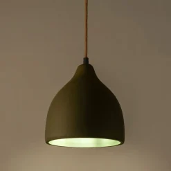 Suspension électrifiée en ciment D20cm - vert