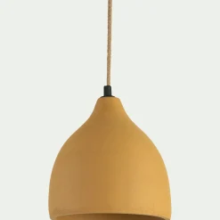 Suspension électrifiée en ciment D20cm - jaune