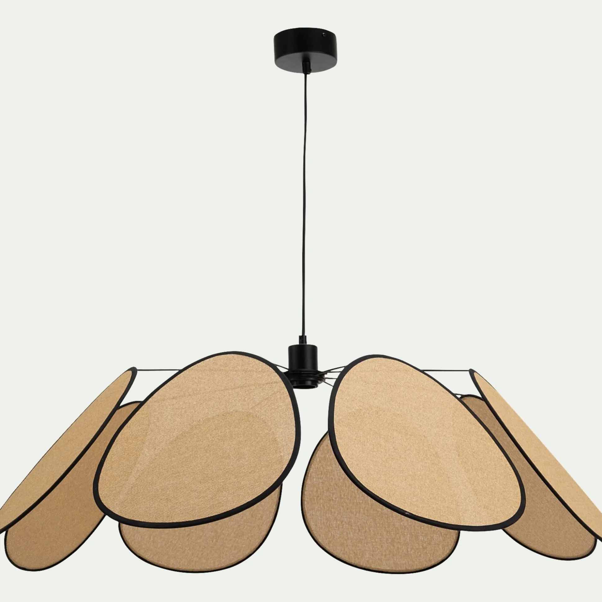 Suspension électrifiée en cannage D110cm - naturel