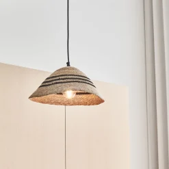 Suspension électrifiée en jonc de mer D32cm - naturel