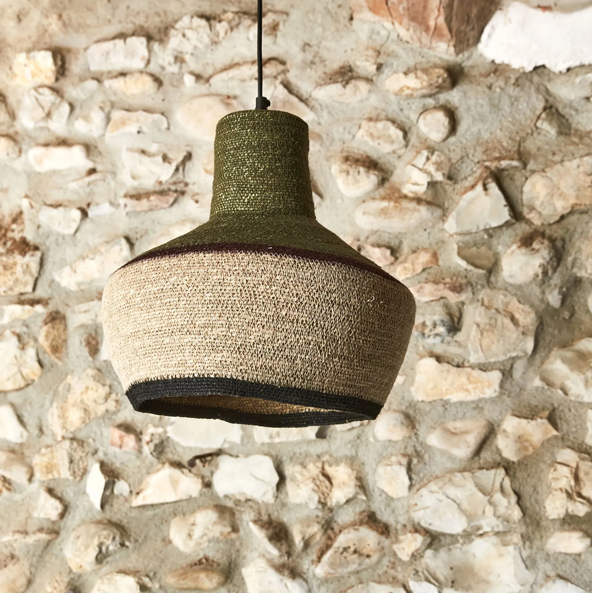 Suspension électrifiée en jonc de mer D30cm - naturel