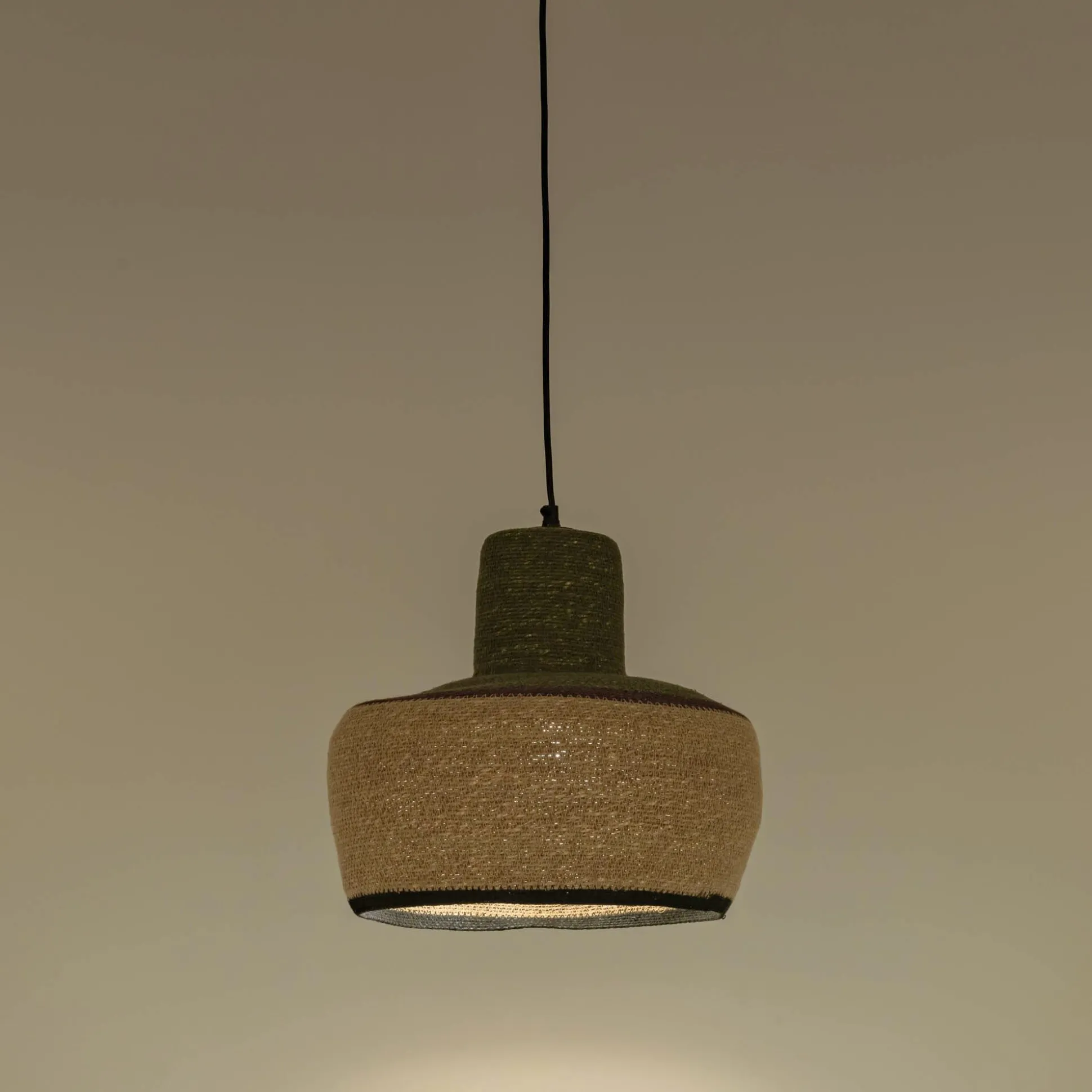 Suspension électrifiée en jonc de mer D30cm - naturel