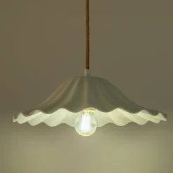 Suspension électrifiée en porcelaine D30cm - blanc