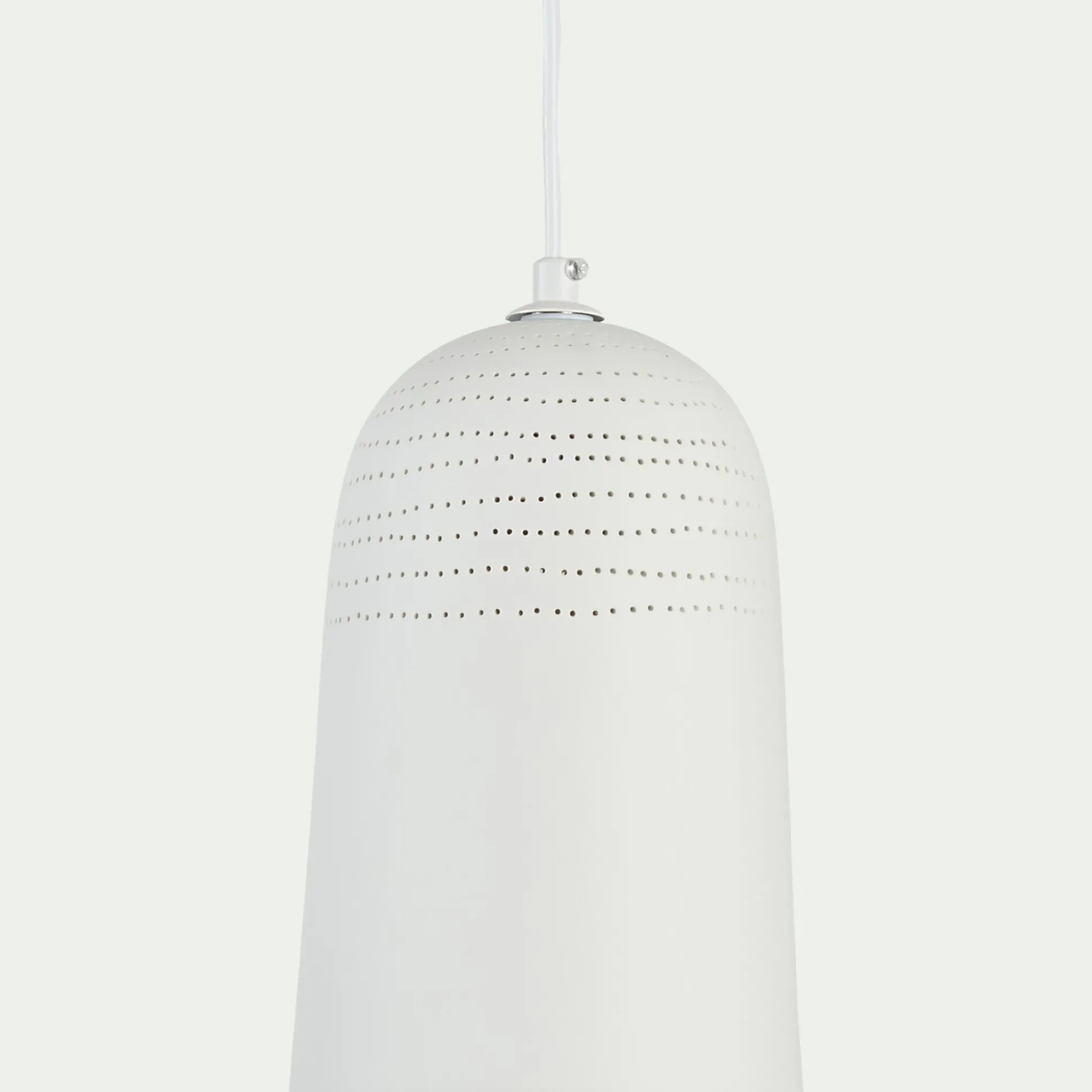 Suspension électrifiée en porcelaine D14,5cm - blanc