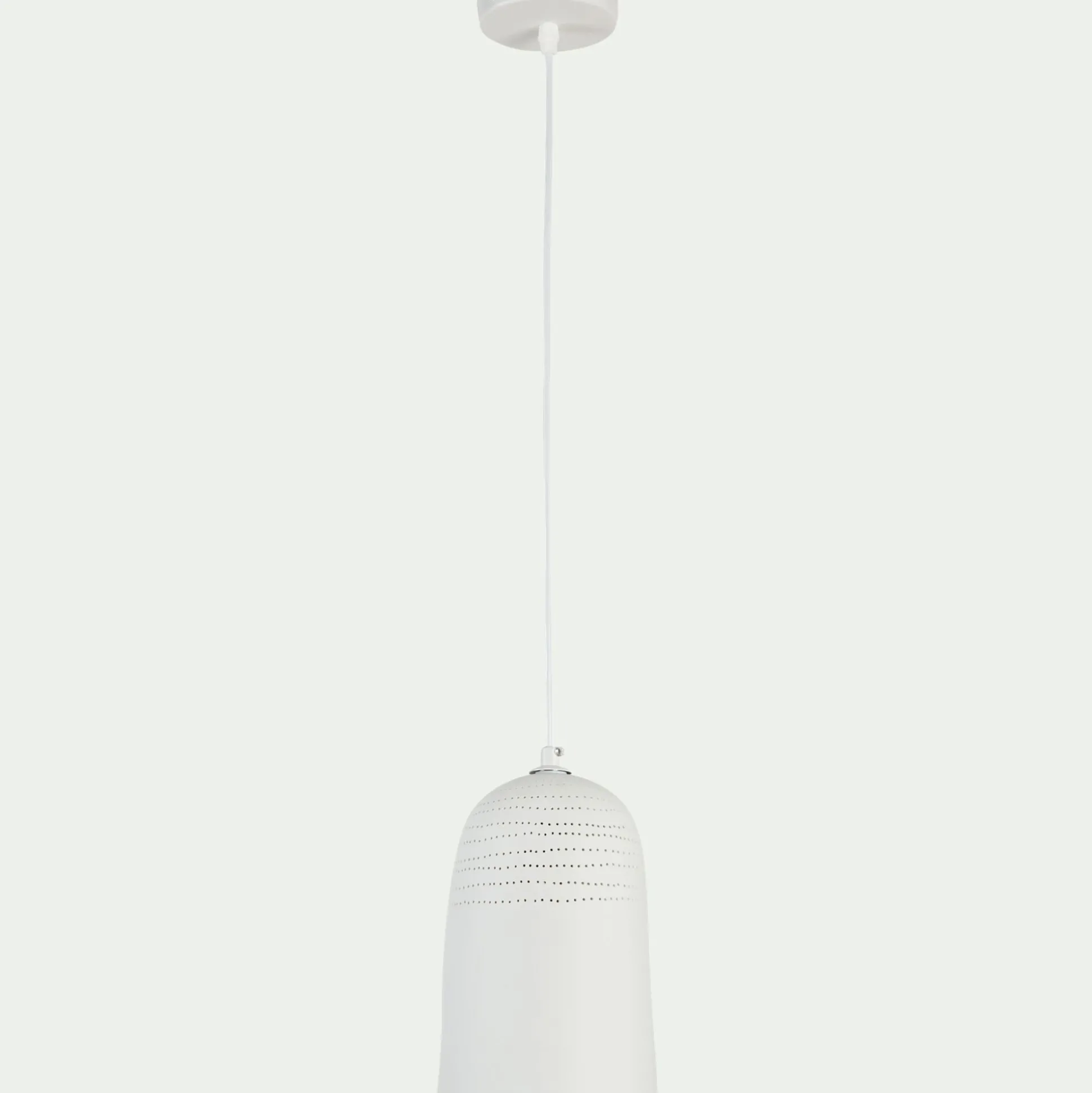 Suspension électrifiée en porcelaine D14,5cm - blanc