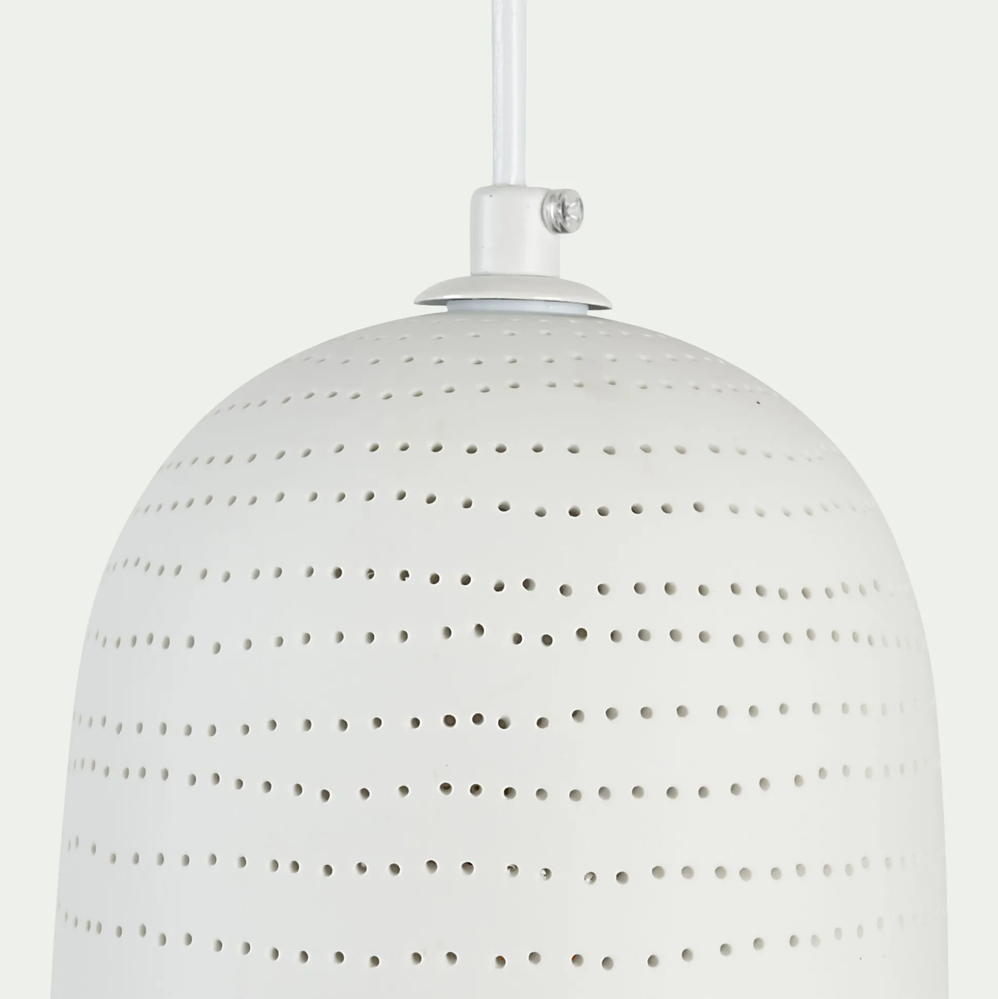 Suspension électrifiée en porcelaine D14,5cm - blanc