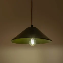 Suspension électrifiée en porcelaine D27,5cm - vert