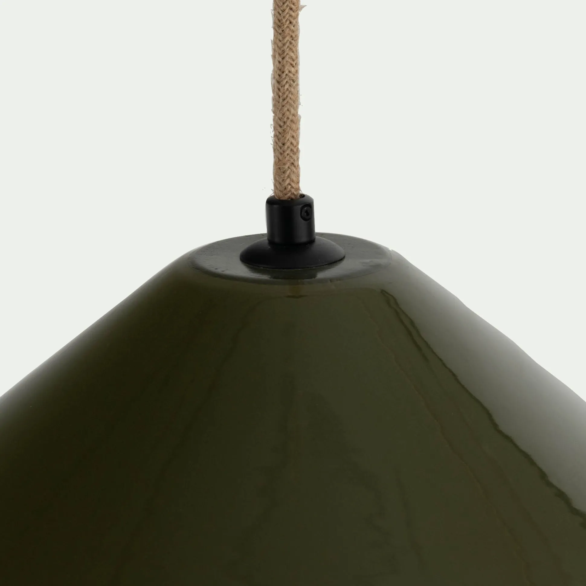 Suspension électrifiée en porcelaine D27,5cm - vert