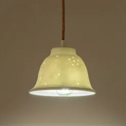 Suspension électrifiée en porcelaine D16cm - blanc