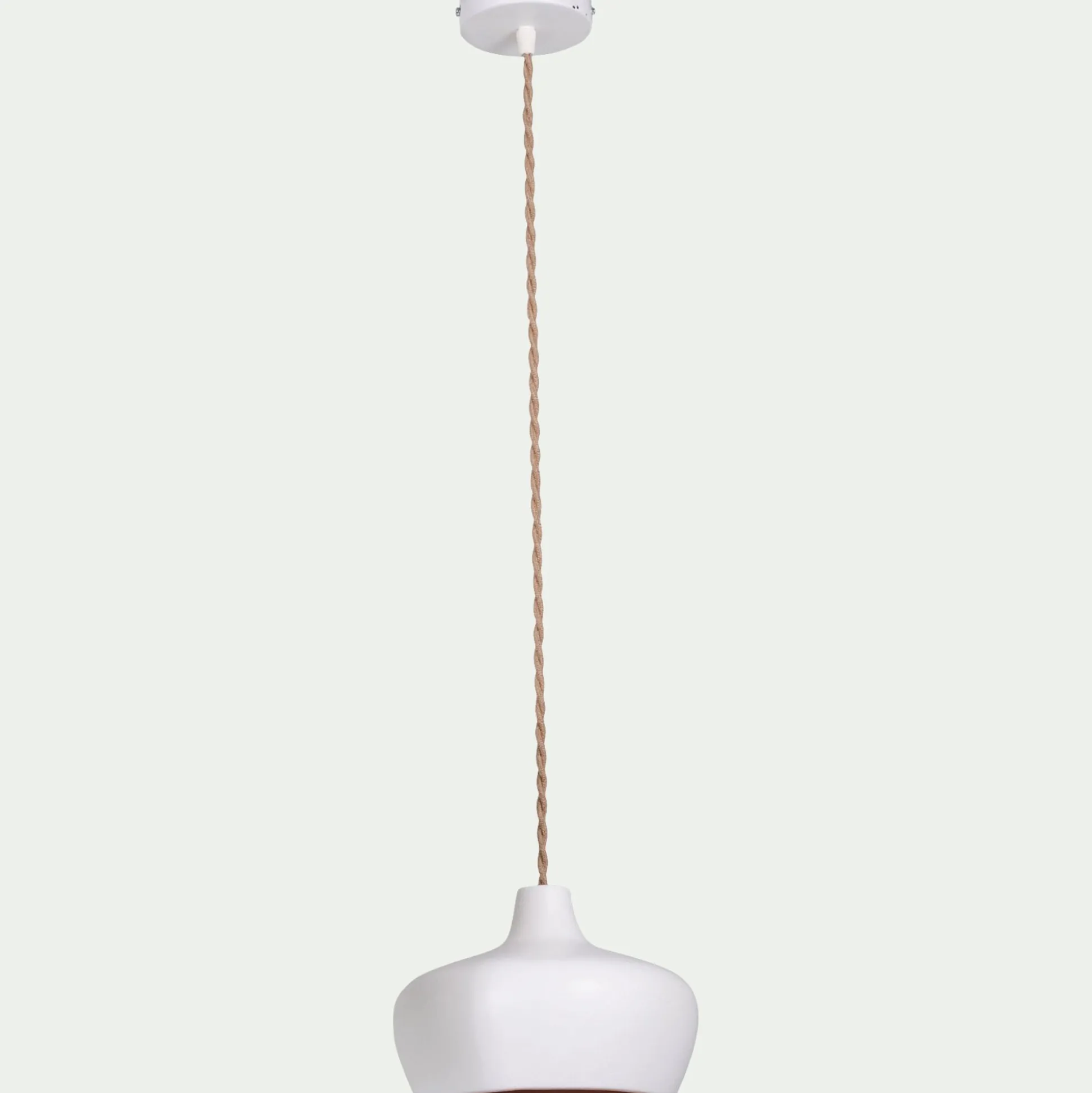 Suspension électrifiée en terre cuite D18cm - blanc