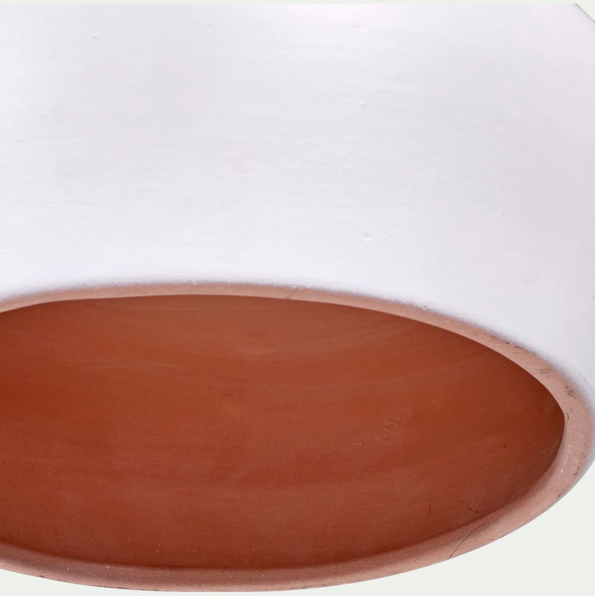 Suspension électrifiée en terre cuite D18cm - blanc