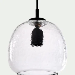 Suspension électrifiée en verre D20cm - transparent