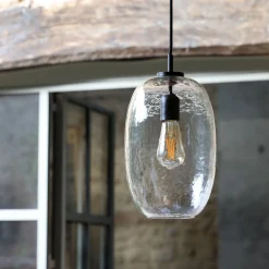 Suspension électrifiée en verre H35cm - transparent