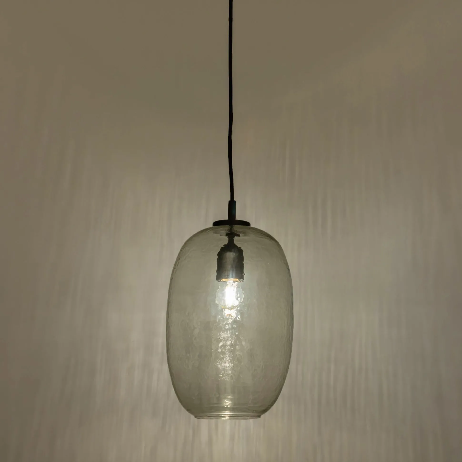 Suspension électrifiée en verre H35cm - transparent