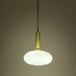 Suspension électrifiée en verre opalin D30cm - blanc