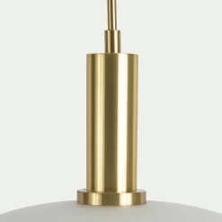 Suspension électrifiée en verre opalin D30cm - blanc