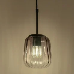 Suspension électrifiée en verre D17,5cm - gris
