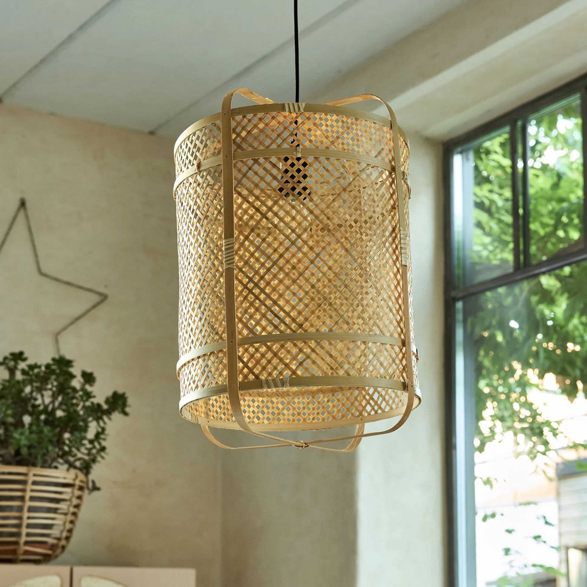 Suspension non électrifié en bambou D40cm - naturel