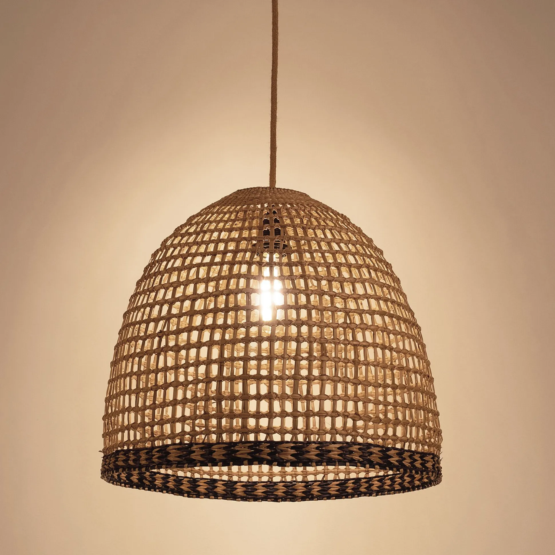 Suspension non électrifiée en jonc de mer D45cm - naturel