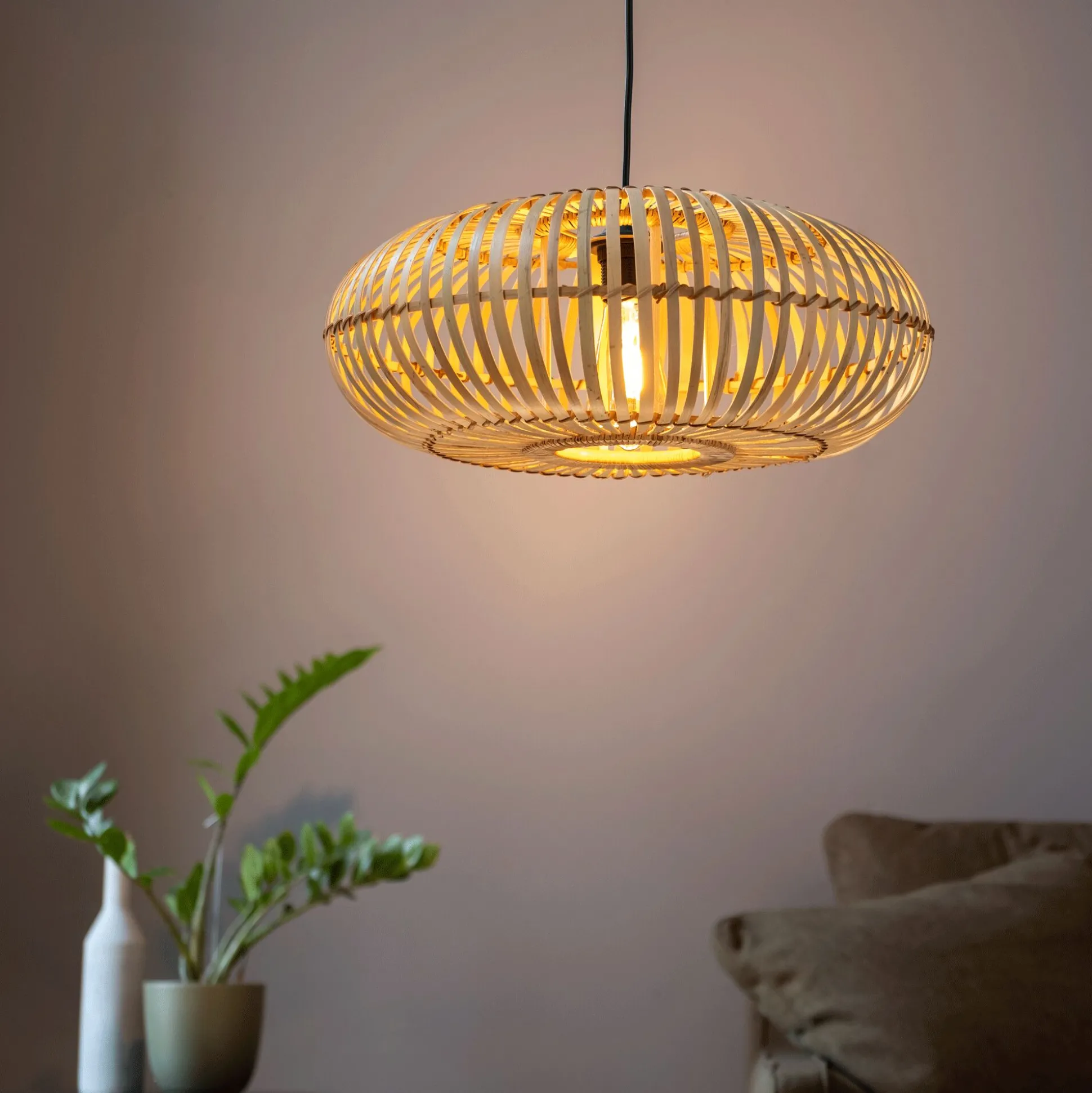 Suspension non-électrifiée en bambou - D45cm