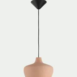 Suspension ronde en terre cuite D18,6cm - rose argile
