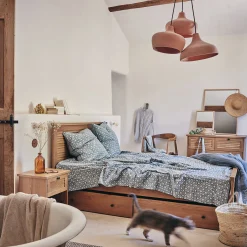 Suspension ronde en terre cuite D18,6cm - rose argile