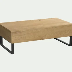 Table basse avec plateau relevable en bois L110cm - bois clair