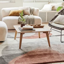 Table basse carrée en chêne massif - bois clair L75xl75xH35cm