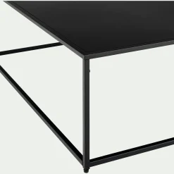 Table basse carrée en métal - noir 100x100cm