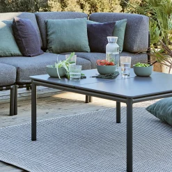 Table basse de jardin carrée en aluminium - gris