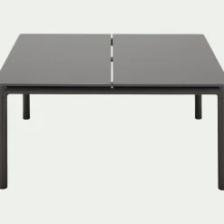 Table basse de jardin carrée en aluminium - gris