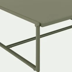 Table basse de jardin carrée en aluminium - vert cèdre