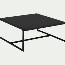 Table basse de jardin carrée en aluminium - noir